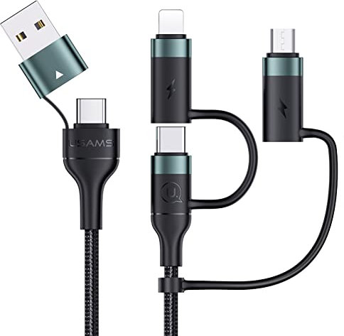 Pluggify 60W 6 in 1 USB C Kabel Multi Schnellladekabel USB Typ C PD 3A USB A/USB C auf USB C (60W/20W) Universal USB C Kabel für Laptop Tablet Telefon (1.2m)
