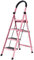 MKAK Faltschritte, Home Ladder Bookstore Stepldierer Flower Shop Step Hocker Steplder Installation-frei Tragbare Leiter Trittleiter(Pink)