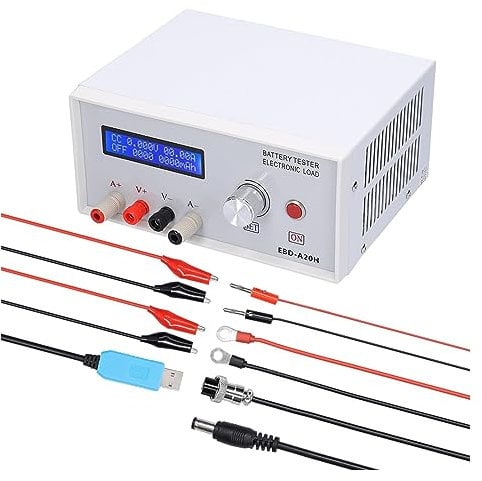 MZZYG Battery Tester Battery Tester Lithium Lead-acid Battery Capacity Tester 5A Recharge 20A Discharge Software Control(B Standard)