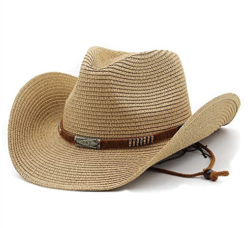 Cowboyhut Unisex Strohhut Westernhut Cowgirlhut Stroh Panamahüte Sommerhut Sonnenhut Piratenhut Strandhut Fischerhut für Damen Herren Erwachsener