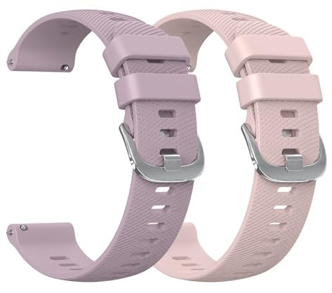 Vancle 20MM Bracelet Compatible pour Garmin Vivoactive 5/Garmin Venu Sq 2/Venu Sq/Venu 2 Plus/Venu Sq Music/Venu Sq 2 Music Homme Femme, Silicone Bracelet (Rose/Violet, 20mm)