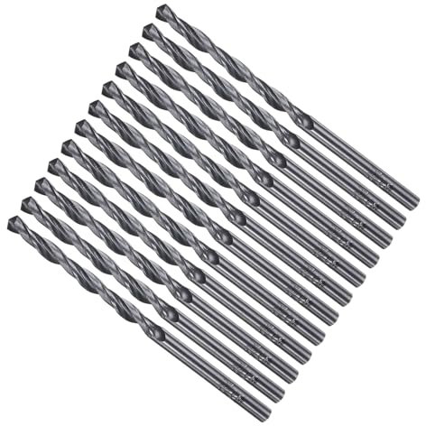 METALLIXITY Drill Bit (3mm) 12Pcs, 4241 High-Speed Steel Straight Shank Nitriding Black 118° for Wood Plastic Iron Copper Aluminum Low Soft Metal