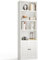 Coleshome Estantería Libros, Librería de 6 Niveles con Puertas y Armario, Estantería de Pie para Salón, Dormitorio, Oficina, Almacenamiento y Exhibición, Blanco, 48 x 24 x 176.4