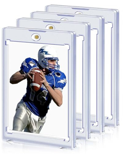 HAMKU 4PCS Magnetic Trading Card Holder 35PT Bustine Protettive UV Protezione Custodie Porta Carta Trasparente Magnetiche Carta Cornici Carte Collezionabili per Baseball,Magic, MTG, Sport
