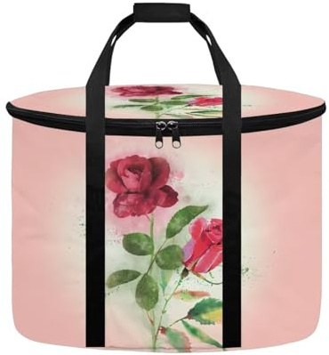 Kathyboom Rose Slow Cooker Carrier, Compatible with 6, 7, 8 Quart Crock-Pot, Insulated Large Slow Cooker Travel Bag for Family Gathering Potluck, Gift for Women