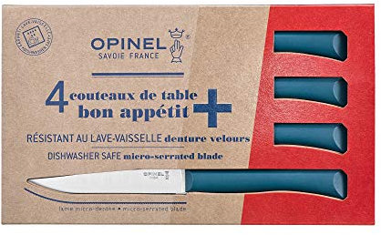 Opinel Bon Appetit+ 254503 - Set di coltelli da tavola in acciaio, multicolore
