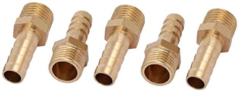 sourcing map Raccord Cannelé 1/4BSP Filetage mâle 8mm raccord tube adaptateur Connect 5pcs