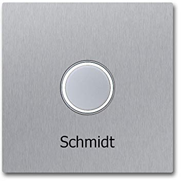 Türklingel Edelstahl KT21 Klingeltaster beleuchtet inkl. Namensbeschriftung (LED weiss)