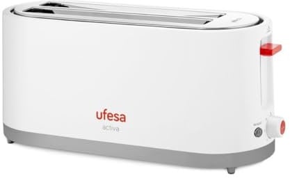 Ufesa TT7375 Tostador con Potencia de 1400W, Ranuras Anchas y Profundas Ajustables, Posición Extra Elevación. Dispone de Selector de 7 Posiciones de Tueste y Bandeja Recogemigas, 2 ranuras/4 tostadas