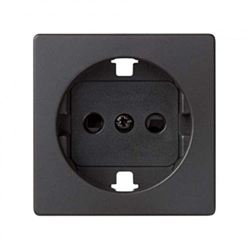 Simon Tapa serie 82 enchufe Schuko cargador Concept, 1 x 4 x 4 centímetros, color negro mate (referencia: 8200041-098), Estándar