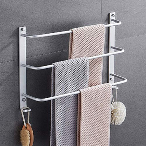 MRDAER Wandhalterung Handtuchhalter Handtuchhalter, DREI-Stangen-Leiter Bad Handtuchhalter Platz Aluminium, langlebig 40cm