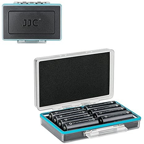 JJC 8 Slots Hard Plastic Batteries Storage Box for 8 AA 14500 Batteries