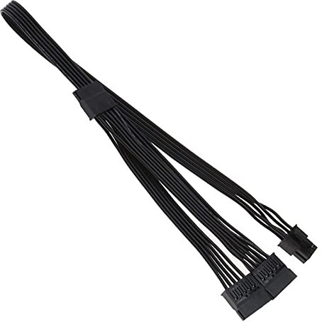 YINETTECH Adaptateur d'alimentation 6 Broches Mâle à 3X 15 Broches Femelle d'interface Disque Dur SATA Câble 1007 18AWG Compatible avec Corsair