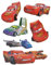 alles-meine.de GmbH 6 TLG. Set: 3-D Wandtattoo/Fensterbild/Sticker - Cars Lightning McQueen - wasserfest - selbstklebend Pop-Up Aufkleber Wandsticker Auto