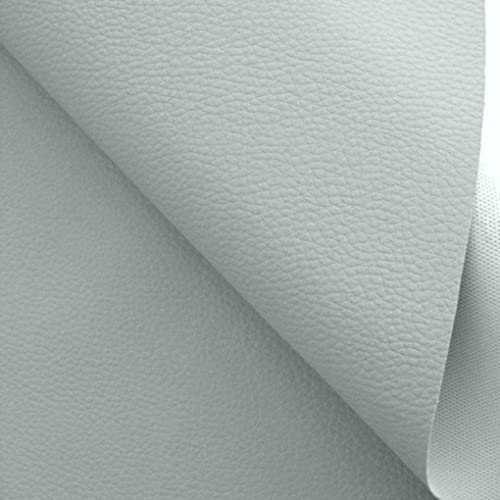 TOLKO 1m Lederimitat mit Rindsleder Optik | weiche Premium Meterware | Stuhl Bank Sessel Sofa Sitzbezug 140cm breit | Kunstleder Bezugstoff Polsterstoff Polsterbezug Möbelstoff (Hell Grau)