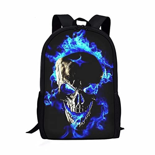 POLERO Kinderrucksack Schultasche Kindergarten Vorschultasche Kleinkind Reisetasche Totenkopf Print Design, Totenkopf Blau, Einheitsgröße