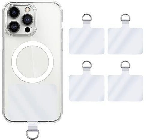 Cobee Universal Phone Tether Tabs, 4 piezas 2.28 x 1.5 D-Buckle Phone Lanyard pieza de repuesto PVC transparente Phone Lanyard Patches para protección de seguridad contra caídas compatible