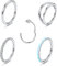 Diamday 5Stück Nasenringe Hoop für Frauen Männer Chirurgenstahl CZ Septum Clicker Nose Hoop Ohrring Segment Ringe Helix Tragus Körper Piercing Ringe Schmuck 16G 8MM