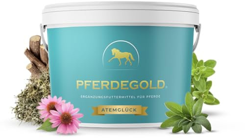 Pferdegold Atemglück 1,5kg - Pferde Pellets mit optimaler Kräuter-Versorgung - Für alle Pferderassen - 100% Natürlich - Made in Germany