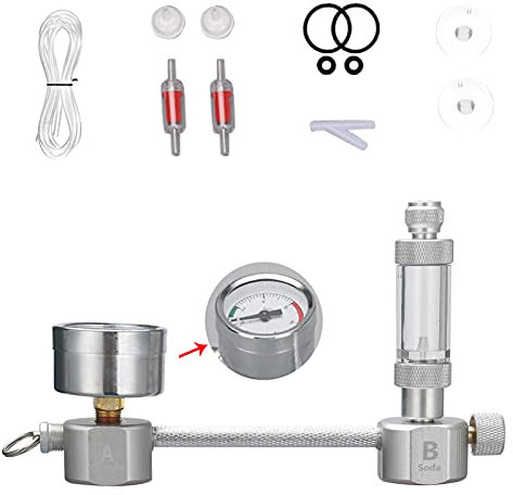 Sistema generador de CO2 de carbono, kit de sistema generador de CO2 para acuario, sistema generador de CO2 con contador de burbujas y válvula de retención, kit de reactor de dióxido de carbono para