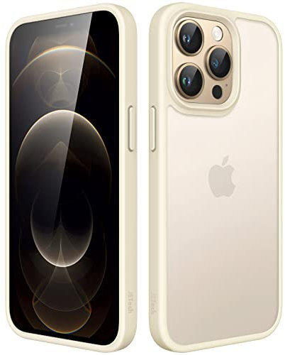 JETech Matte Case for iPhone 12 Pro Max 6.7-Inch, Shockproof Military Grade Drop Protection, Frosted Translucent Back Phone Cover, Anti-Fingerprint (Beige)