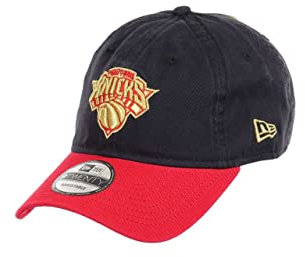New Era New York Knicks NBA Team Navy Red 9Twenty Unstructured Strapback Cap - One-Size