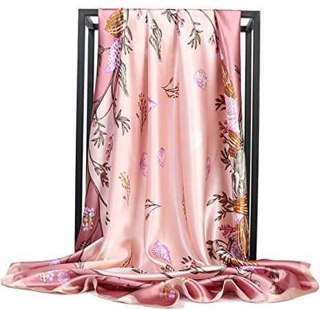 KOOYOL Soie Foulard Femme Écharpe Bandana Soie Le petit Carré Satiné Tête Foulards Echarpes Fichus et foulards de tête Etoles