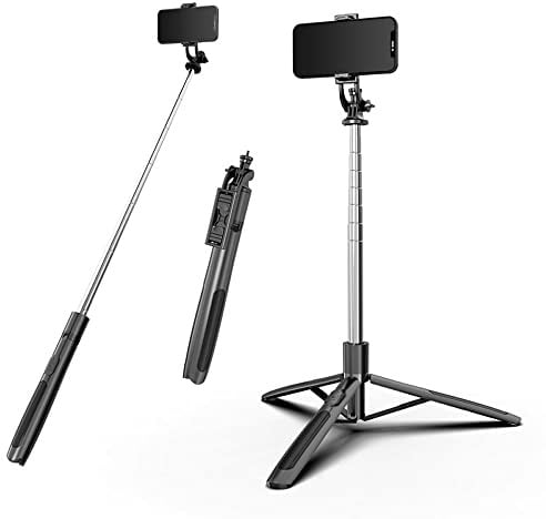 H.May 158cm Selfie Stick Handy Stativ, Selfie Stick Stativ mit Fernbedienung Bluetooth, Stativbeine Kompatibel mit iPhone/Android Videoaufnahme Vlog Live Stream