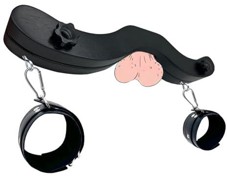 SM Bondage Hodenpresse BDSM Hodensack Clip aus echtem Leder Einstellbarer Hodenring Fußfesseln Bondageset Hoden Stimulator für Fetisch Erotik Humbler Sexspielzeug Hoden Folter Geräte Pranger