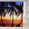 ALMONO Duschvorhang 240x200 Palme Duschvorhang Sonnenuntergang Am Strand Badezimmer Vorhang Antischimmel Wasserdicht 3D Effekt Duschvorhänge Textil Polyester Stoff für Badewannen mit Haken