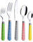 Exzact Couverts en Acier Inoxydable avec Poignées Vichy 20pcs, Lavables au Lave-Vaisselle, Service pour 4 Personnes