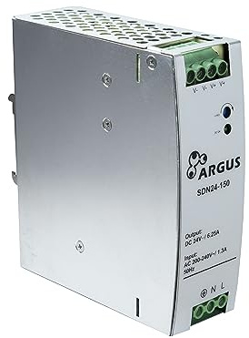Inter-Tech ARGUS Hutschienennetzteil SDN24-150 – 24 V / 150 W im Industrie-Metallgehäuse