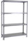 Simon Rack Simonclick Metallregal, 4 verstellbare Regalböden, 200 kg Biegestelle, 1500 x 1100 x 400 mm, Lagerregal, ohne Schrauben, Grau