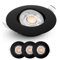 EMOS LED Einbaustrahler 230V dimmbar, 4,9W / 480lm, 50° schwenkbar, warmweiß 2700K | Set mit 3 Stück Einbaustrahler LED Spot ultraflach, rund | Deckenspots LED dimmbar für Innenräume, Farbe schwarz