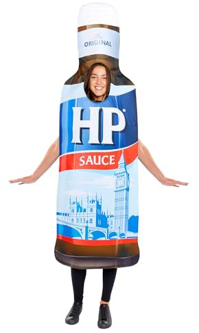 amscan 9919458 - Unisex Official Heinz HP Sauce Bottle Tabard Fancy Dress Costume - Adult One Size
