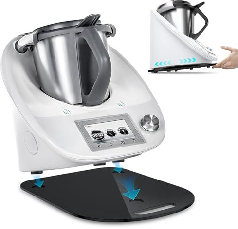 Sliding Board forTM6 TM5, Board Glider Effortless Moving, Premium Acrylic Accessories, Mixer Slider Mat for Stand Mixer, Food Processor Mover Cooker Mat, Black Tray