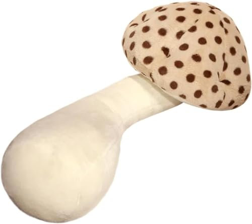 Hikaka Niedliche Pilz Plüsch Körper Kissen, Super weich Lange Pilz geformt Plüsch Kissen gefüllt, 30/39/51 Zoll Pilz Wurf Kissen für Haus, Couch, Sofa, Schlafzimmer (Braun, 31inch)