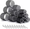 Romon Lockenwickler Locken Set, 31 Stück Schwarze Lockenwickler Set, Selbsthaftend Hair Rollers 40mm 30mm 20mm mit 12 Stücke Haarspangen Groß Hitzefreie Haarwickler für Lange Medoum und Kurze Haare