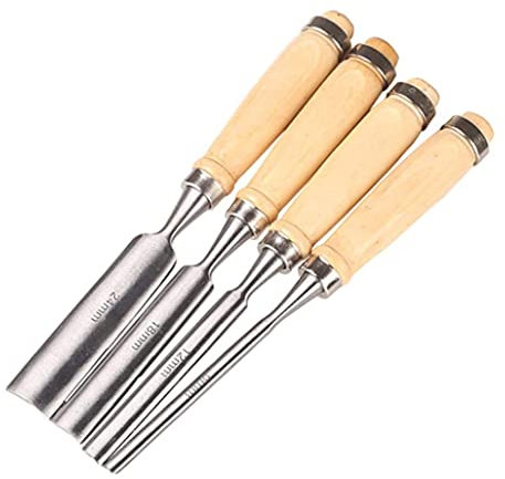 Obelunrp bowl gouge,wood chisel,Wood Chisel Set for Woodworking, Wood Chisel Tool Carpenter Gouge Set of 4