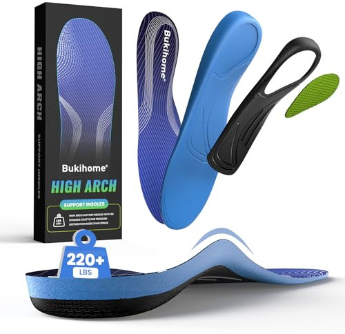 Solette ortopediche per piede piatto e alto arco plantare - Plantari per fascite plantare con supporto arco rialzato - Correzione dolore piedi, tallonite e sperone calcaneare - Adatte uomo e donna - S