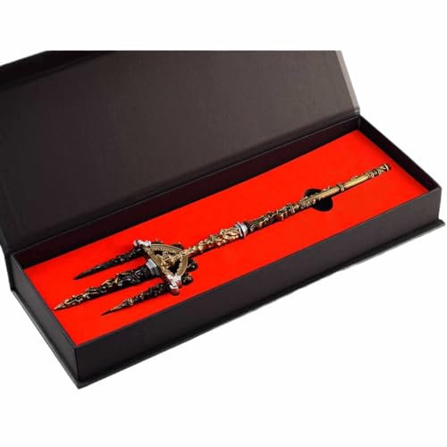 Huadafun Spiel Elden Mohgwyns Heiliger Speer 30 cm/11,8 Zoll Metall Kampfkunst mit Ausstellungsständer Geschenkbox Cosplay Requisitensammlung Desktop Ornamente Partyzubehör