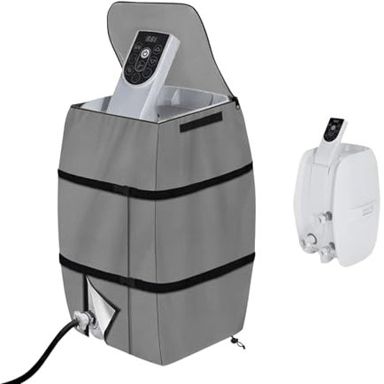 ACESOME Waterproof Insulated Hot Tub Spa Cover - Pump and Heater Protector for Lazy Outdoor Bathtub, 16.9 * 14.9 * 21.2inch, Polyester (Gray)