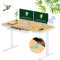 FLEXISPOT Q8 Höhenverstellbarer Schreibtisch mit kabellosem Laden, Schublade & Kabelmanagement, elektrisch mit Dual-Motor & dreifach Teleskopsäulen, 140x70cm, Weiß, Bambus