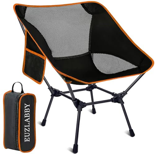 EUZLABBY Campingstuhl Faltbar Camping Stuhl Tragbarer Campingstühle,Picknick Stuhl,Angelstuhl,120Kg,Faltstuhl Ultraleichter Packmaß Kleiner Klappstuhl Camping mit Tragetasche,für Outdoor,Wandern.