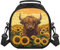POLERO Highland Cow - Lonchera térmica para niñas, con diseño de girasol, bolsa térmica para picnic escolar