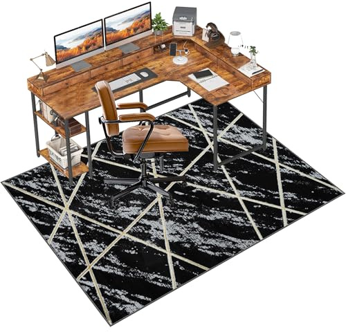 Fzamudng Tappetino per Sedia da Ufficio, Tappetino per Pavimenti Duri Antiscivolo, Tappetino di Protezione Tappetino per Sedia da Ufficio per Parquet e Pavimenti Duri Piastrelle 70 x 90 cm