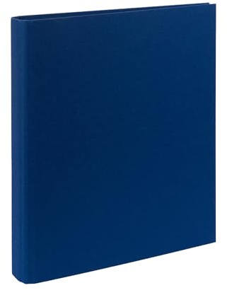 AWASG Ordner A4 schmal, Ringordner inkl. Klarsichtfolien, Aktenordner 4 Ringe Mechanik, Bürordner Briefordner DINA4, Navy 1 Stk.
