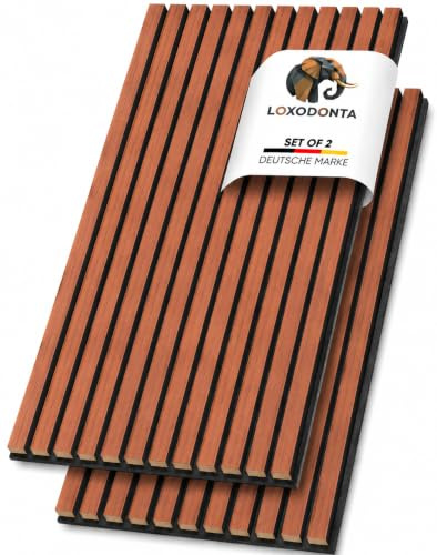 Loxodonta Akustikpaneele Holz 2er Set 275 x 28 cm 1,54 m² Honig-Eiche