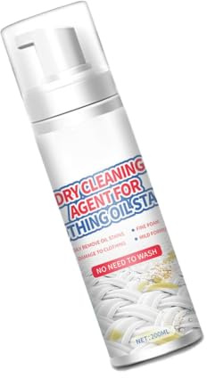 Dry Foam Cleaner For Clothes - Dry Spot Remover For Clothes | Waterless Stain Remover For Outfits | Waterless Stain Cleaner Cleaning Fluid Agent | Wash-Free Foam Cleaner For Garment Upholstery Carpet