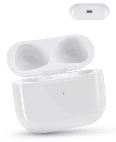 Wireless Charging Case Replacement Compatible with AirPods 3, Qi-Certified for AirPods 3rd Gen Charger Case, Bluetooth Pairing Sync Button, 600 Mah Built-in Battery, No Earbuds